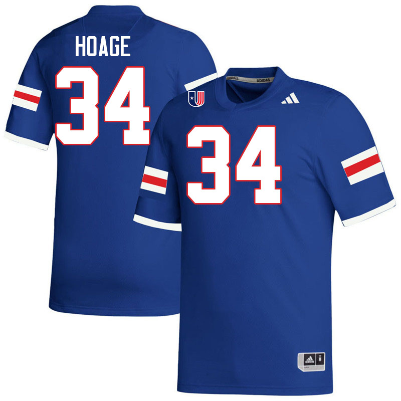 West Georgia Wolves #34 David Hoage College Football Jerseys,Uniforms-Blue